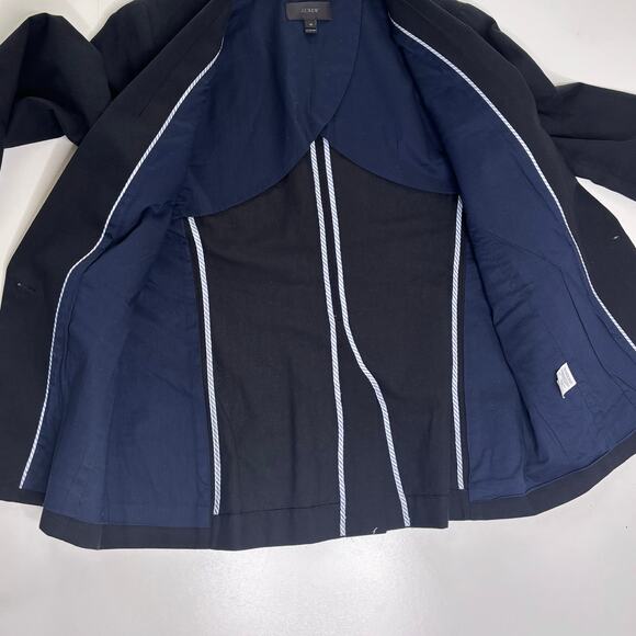 J.Crew Linen, Cotton Unstructured Shawl Collar Black Blazer 12 - Picture 7 of 10